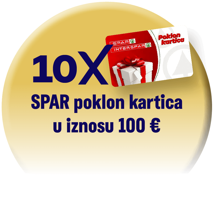 10x SPAR poklon kartica u iznosu 100 €