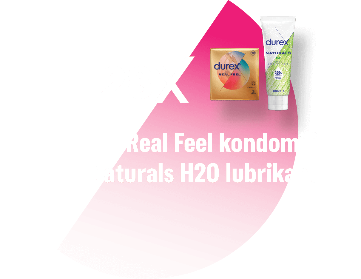28x Real Feel kondomi i Naturals H2O lubrikant